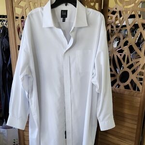 Jos. A. Bank White & Light Gray Dress Shirt